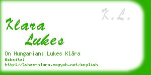 klara lukes business card